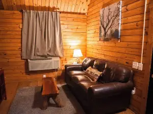 Charming cabin with loft, porch swing, AC, and WiFi on 295-acre peaceful retreat
