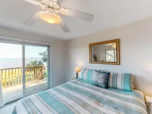 Dog-friendly home with lovely water view, roomy deck, fast WiFi, central AC, W/D