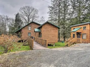 Scenic Log Cabin with Fire Pit and Stocked Creek!