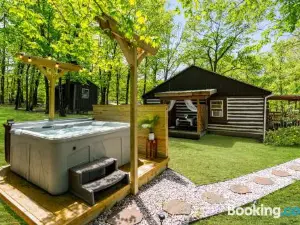 Modernized Log Cabin w Hot Tub Fire Pit & Views
