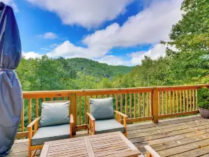 Mtn View + Fire Pit: Pet-Friendly Woodlawn Cabin!
