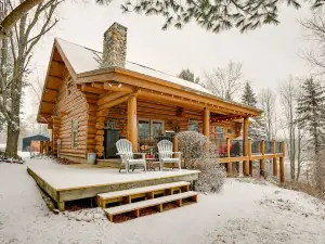 Handcrafted Log Home on River Near Crystal Mtn