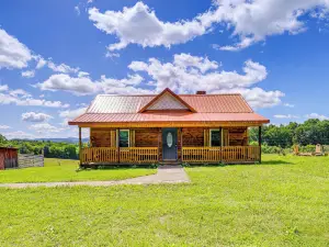 Deck & Scenic View: Historic Cabin in Piney Creek!