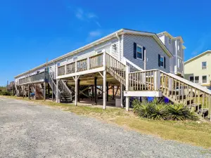 Oak Island Condo w/ Ocean View: Steps to Beach!