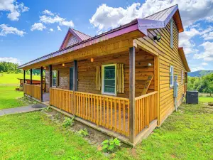 Deck & Scenic View: Historic Cabin in Piney Creek!