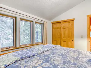 Woodland home near golf & ski slopes with wraparound deck - dog-friendly