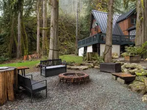 Secluded Forest Cabin w/ Hot Tub & Private Waterfall