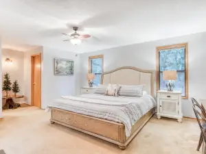 Modern, spacious getaway with private hot tub, wood fireplace, WiFi, & game room