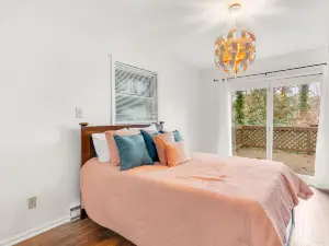 Renovated retreat with large deck, fireplace, & washer/dryer - dog-friendly