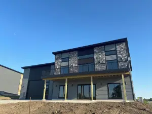Brand new lake house with panoramic view overlooking Lewis and Clark Lake.