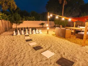 Golfers Paradise 4-Hole Putt-Putt, Mega Chess with Huge Backyard, Hammock
