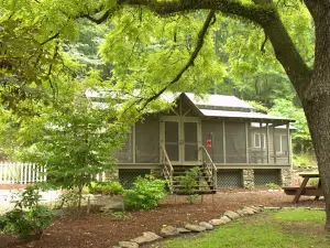 Creekside Cabin on 40 Acres, F/P, Campfire, Trail by Creek