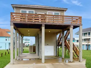 Elevated, Gulf View Home Steps from the Beach w/ Large Deck & Central AC