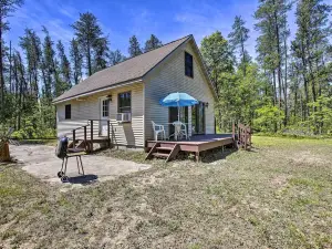 Secluded Irons Cabin w/ 5-Acre Yard, Deck, Grill!