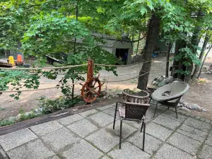 Lake Pokegama recreational cabin with private sandy beach and diving platform.