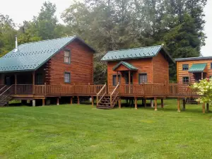 Scenic Log Cabin with Fire Pit and Stocked Creek!