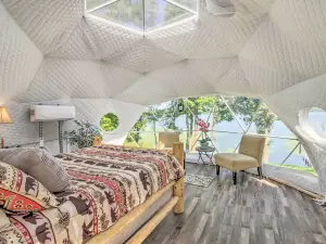 Big Lake Getaway w/ Private Beach + Fire Pit!