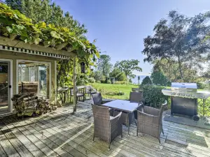 Deck + Fire Pit: Waterfront Lake Michigan Escape