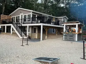 Peaceful Lakefront Retreat w/ Private Beach, Outdoor Bar & Home Theater