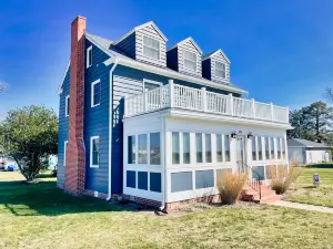 Deck Overlooking the Bay and Spacious Kitchen - Stunning Coastal Escape
