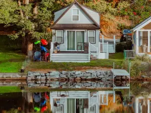 Lakefront; view of ski mountain, firepit, dock, kayaks, paddle board