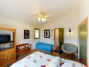 Renovated condo with mountain views, fireplace & spiral staircase - walk to lift