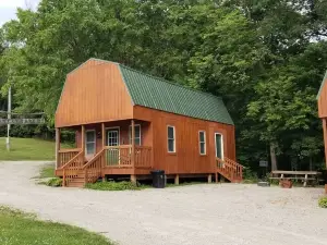 Loft cabin #1, room for the whole family.  Beautiful area.