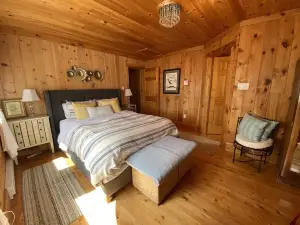 One bedroom two bath beach house over looking the ocean.