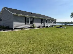 North Lakes chain waterfront home with private dock access.