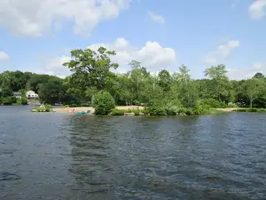 Amston Lake waterfront home, aluminum boat with electric motor provided