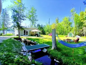 Lake Cabin! Stocked, Wifi Beach Kayaks, Firepit, Trails, Creek Washer Dryer, Pet