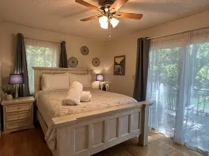 Inviting lakefront home with firepit, balcony & W/D - dog-friendly
