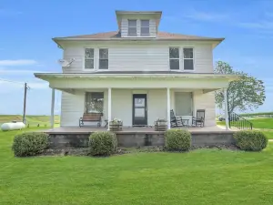 The Farmhouse offers beautiful country views and plenty of space!