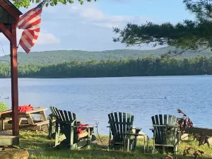 Charming Camp on Water's Edge---Canoe, Loons, Turkeys, Fish and an Eagle