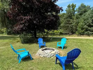 Nestled close to a sandy, secluded beach, this is a cozy retreat.