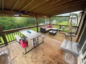 Cozy lakeside house with views of both the mountains and lake