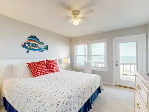 Newly renovated beachfront house with private washer/dryer, central AC, and deck