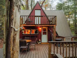 Waterfront A- Frame With Dock, Canoe + Kayaks