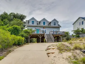 Sunny Corolla Home Walk to Beach!
