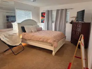 Cozy large home with. Downstairs with a closed door will be the rented space