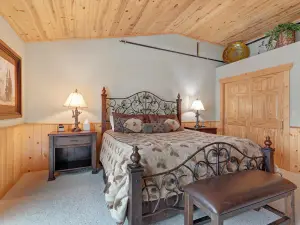 Secluded waterfront home with fireplace, patios, & boat launch/marina