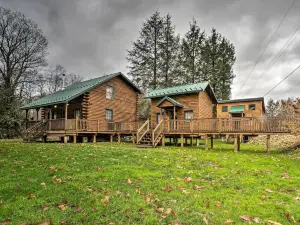 Scenic Log Cabin with Fire Pit and Stocked Creek!