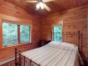 Log Home on Moosehead Lake with Dock, Pebble Beach, Firepit & Spacious Deck