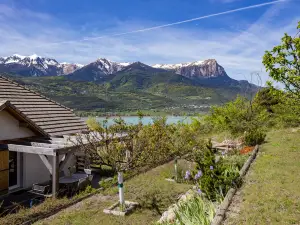 Exceptional View of the Serre-ponçon Lake, Embrun Beach and Mountains