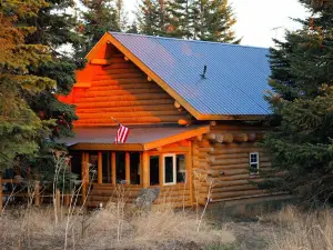 Unique Alaskan Log Home in Trees & Wild Flowers on 14-Acre Private Homestead.