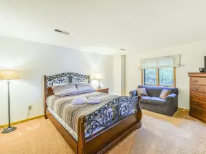Lovely lakefront home with private brand-new dock, game room, beach, boat access