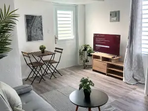 Central park inspired 1 BR w pool & yard games