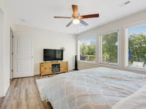 Spacious, lakefront home with private dock, hot tub, chic decor, & amazing views