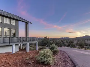 Modern Pine Retreat w/ Deck & Stunning Views!