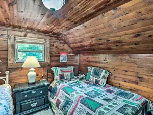 Rustic Cabin with Patio and Pond on Blue Ridge Parkway